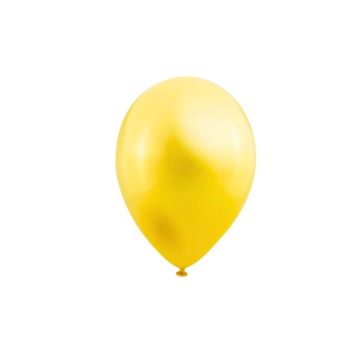 Mini Metallic Ballonnen Geel - 11cm - 20 stuks