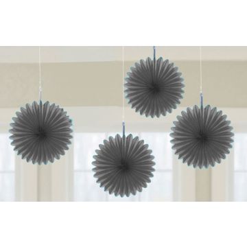 Mini Waaier Zwart 4st