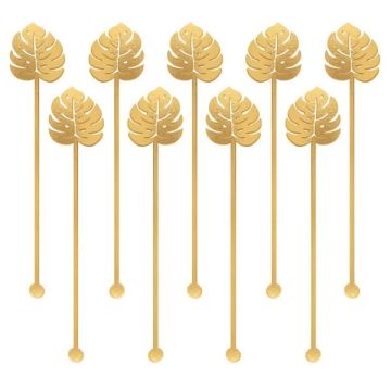 Roerstaafjes Palmbladeren Goud - 12st