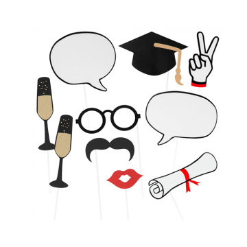 Photobooth Props Geslaagd (10st) 