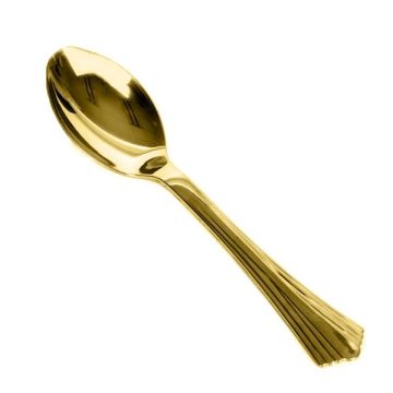 Plastic Dessertlepels Metallic  Goud