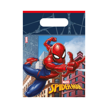 Plastic uitdeelzakjes Spider-Man - 6 stuks