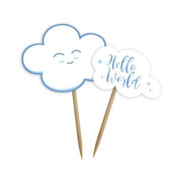 Prikkers Hello World Blauw (24st)