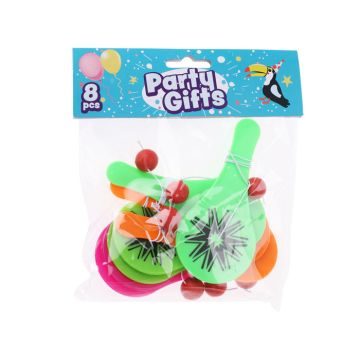 Mini Racket met bal aan koord - Set van 8