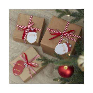 Santa Christmas Gift Tags Ginger Ray  met drie cadeautejs
