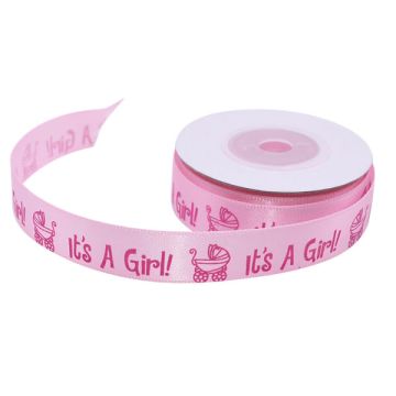 Satijnlint 1cm It's a Girl
