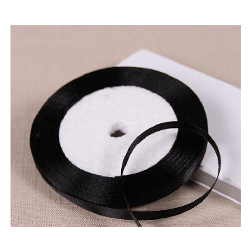 Satijnlint 6mm Zwart