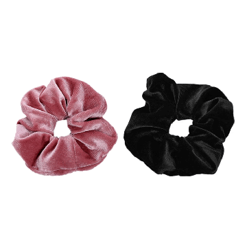 Scrunchie Haarelastiek Roze & Zwart (2st) 
