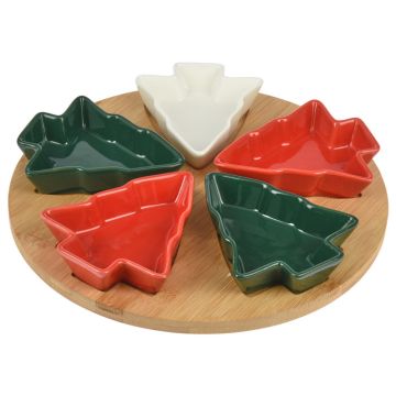 Serveerset Kerstboompjes - 25 cm - 6 stuks