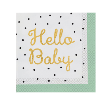 Servetten Hello Baby Dots (16st)  