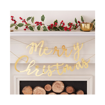 Slinger Merry Christmas Goud Acryl Ginger Ray 