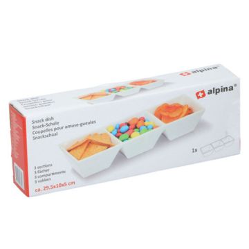 Alpina Snackschaal 3 vakken (29,5x10x5cm) 