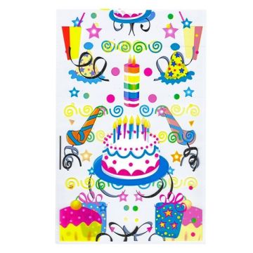 Uitdeelzakjes Cellofaan Verjaardagstaart (12st)