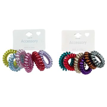 Haarelastiekjes Spiraal div. kleuren (6st) 