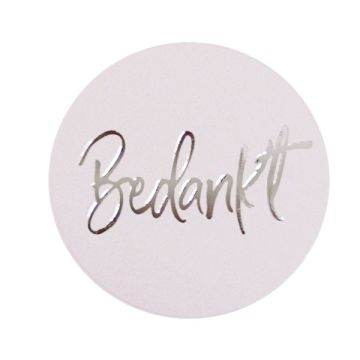 Stickers Rond Bedankt Zilver (24st)