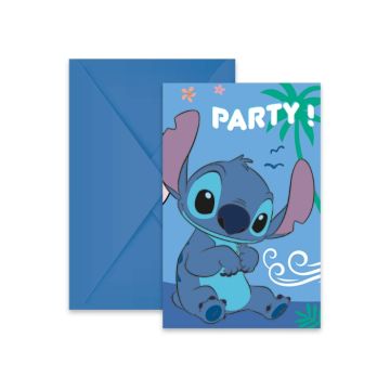 Stitch & Angel uitnodigingen kaart + envelop