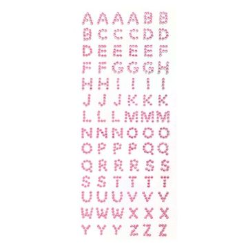 Strass Letters Roze (84st)