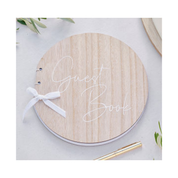 Houten Gastenboek Rond Ginger Ray