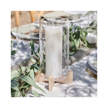 Glazen Kandelaar met houten standaard Ginger Ray 