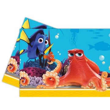 Vrolijk Finding Dory tafelkleed van 120x180 cm, geschikt voor kinderfeestjes en makkelijk te reinigen.