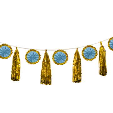 Tassel & Waaier Slinger Blauw/Goud 