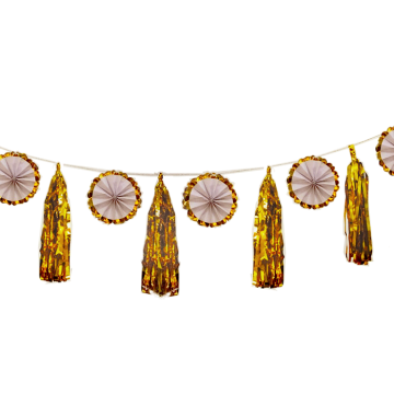 Tassel & Waaier Slinger Wit/Goud 