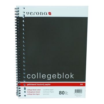 Collegeblok 23-Rings A4 Gelinieerd