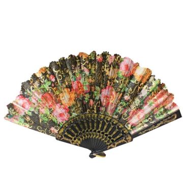 Waaier Shiny Blossom Zwart