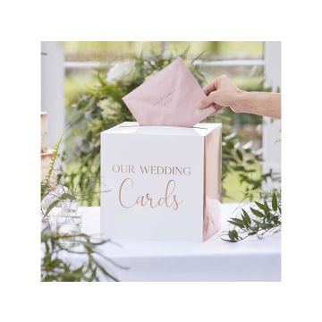 *Enveloppendoos Wit/Roségoud Ginger Ray 