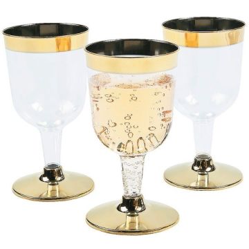 Wijnglazen Metallic Goud (4st) 