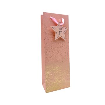 Wijntas Roze & Metallic Goud – Elegantie voor elk wijngeschenk