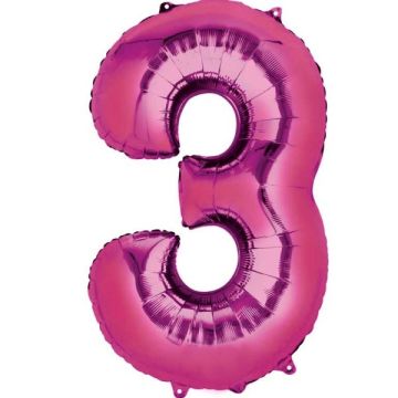 Folieballon 3 Roze XL