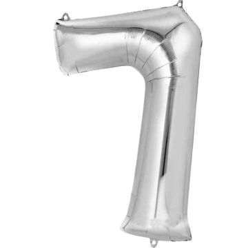 Folie Ballon 7 Zilver 40cm