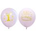 Ballonnen Happy Birthday 1 Roze (10st) 