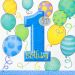 Tafelkleed '1st Birthday' Blauw
