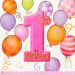 Tafelkleed '1st Birthday' Roze