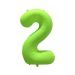 Folieballon Cijfer 2 Neon Groen
