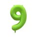 Folieballon Cijfer 9 Neon Groen