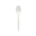 Set van 50 stevige witte plastic lepels, groot formaat (4 x 17,5 cm).