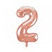 Folieballon Cijfer 2 Roségoud XL 