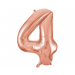 Folieballon Cijfer 4 Roségoud XL 