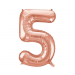 Folieballon Cijfer 5 Roségoud XL 