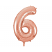 Folieballon Cijfer 6 Roségoud XL 