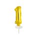 Mini Folieballon Caketopper Goud Cijfer 1 - 13cm