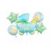 Folieballon Boeket Baby Boy Kinderwagen (5st)