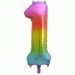 Folieballon 0 Regenboog XL