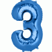 Folie Ballon 3 Blauw XL