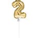 Mini Folieballon Caketopper Goud Cijfer 2