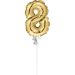 Mini Folieballon Caketopper Goud Cijfer 8