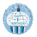 Folieballon 1st Birthday Cupcake Blauw 45cm